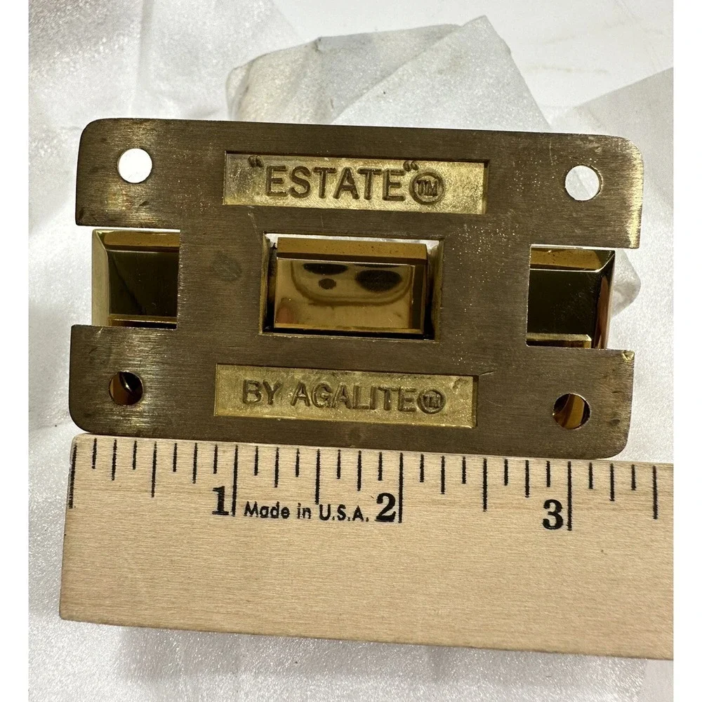 Pair Gold Tone Bathroom Clamp Clip Glass Door Hinge 3/8